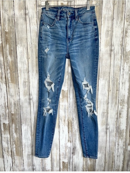 American Eagle Outfitters Denim - American Eagle The Dream Jean Super High Rise Jegging Distressed Women’s 0